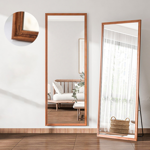 Gỗ gương 24x36 inch, gỗ rắn khung hình chữ nhật gương với kính cho phòng khách phòng ngủ văn phòng hoặc lối vào - Product Image 6