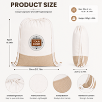 Sac à dos en toile de jute personnalisé avec logo, cordon de serrage, robuste, en gros, OEM