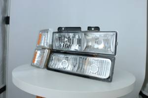Sistema de Iluminación para <span class=keywords><strong>Chevrolet</strong></span> <span class=keywords><strong>Silverado</strong></span> 1500/<span class=keywords><strong>2500</strong></span>/3500/Tahoe/Suburban/C10 1994-<span class=keywords><strong>1998</strong></span>, Faros Delanteros con Luces de Parachoques - Product Image 4