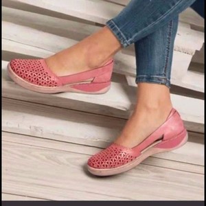 Summer Women's Casual Flat Sandals Large Size Versatile Single Shoes with <strong>Low</strong> Heel <strong>Wedge</strong> Hollow Solid Color - Product Image 3