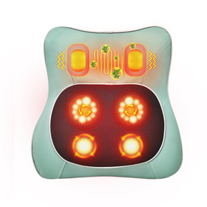 Cojín masajeador de espalda con terapia de calor para alivio de la parte inferior de la espalda, diseño trapezoidal rectangular de cuero PU con enchufe - Product Image 1