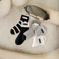 Chaussettes de sport mi-mollet en coton tricoté 100 % avec logo personnalisé pour hommes et femmes, respirantes, pour la gym et l'entraînement