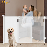Barrière de sécurité pour bébé rétractable Sair Wholesale, barrière de sécurité pour bébé pliable magique, durable, en maille, type à fixation murale, barrière en maille PVC pour bébé