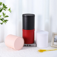 Grande boîte cadeau ronde noire en carton laminé UV, écologique, réutilisable, recyclable, imperméable et portable - Vente en gros
