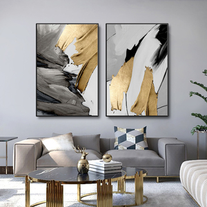 3PCS /set Luxury Abstract Gray Golden Blue Marble and Flowers Canvas <strong>Prints</strong> Pictures Wall Art Decor Abstract Canvas <strong>with</strong> <strong>Frame</strong> - Product Image 6