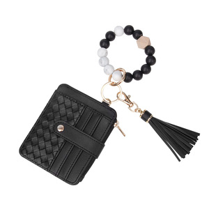 2025 nouvelle mode créative européenne et américaine poignet pendentif Bracelet Bracelet en cuir de Silicone PU gland carte sac porte-clés - Product Image 2