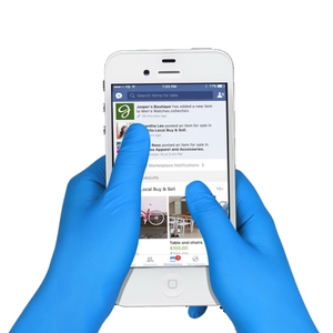 ANBOSON Gants <span class=keywords><strong>Nitrile</strong></span> Gants en <span class=keywords><strong>nitrile</strong></span> jetables Sans talc et sans poudre Boite de 100 gantsTaille S M L XL Couleur bleu - Product Image 4