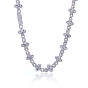 American Hip Hop Clover 8-Character <b>Chain</b> Cuban <b>Chain</b> Men's Necklace Jewelry High Grade Zircon Bracelet - Product Image 3