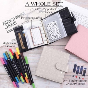 Nouveauté tendance : Portefeuille en cuir de crocodile gris, organiseur et planificateur de budget, avec anneaux A7 - Product Image 1