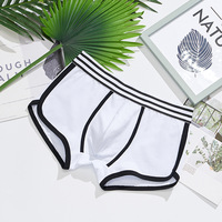 2906A Caleçons Boxers en Coton pour Homme, Couleur Unie, Taille Mi-Haute, Respirants, Idéaux pour l'Été