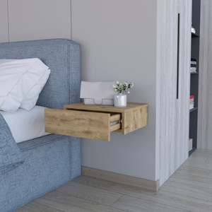 Wall Mounted Floating Nightstand Wood Modern Bedroom <b>Side</b> Table - Product Image 2