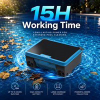 Nettoyeur de surface de piscine solaire robotisé avec application, double recharge et aspiration automatique