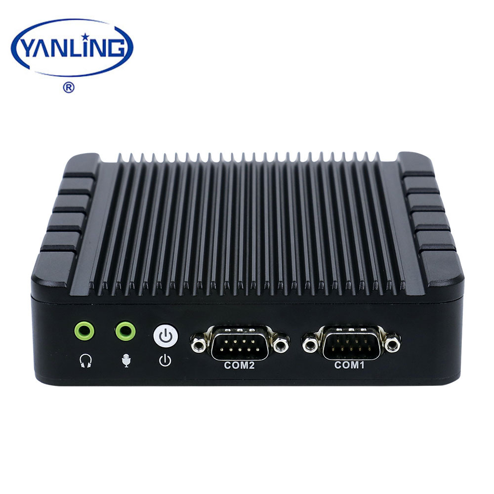 Fanless client léger 2 port ethernet 256G SSD support antenne wifi mini pc avec 3g 4g module