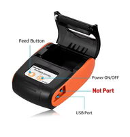 Imprimante thermique portable mini pour reçus, sans fil BT 58 mm, sans encre, pour factures de commerce de détail, compatible iOS Android PC