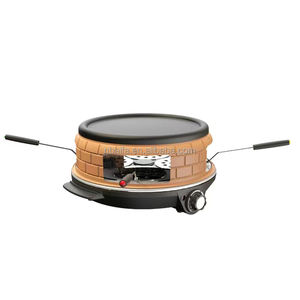 Aifa encimera arcilla <span class=keywords><strong>Pizzarette</strong></span> Pizza Horno 6 personas Mesa Mini Pizza cúpula horno fabricante con 6 palas de acero inoxidable - Product Image 1