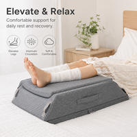 Coussin ergonomique réglable pour l'élevation des jambes avec mousse à mémoire de forme et gel rafraîchissant, gonflable et antibactérien pour le soutien des jambes et des pieds