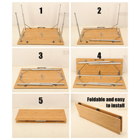 Table pliable de Camping en bambou, meuble d'extérieur, haute qualité, Portable, cadre en aluminium, vente en gros
