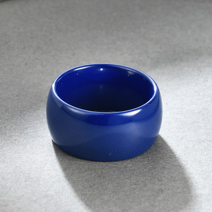 Blue Ceramic <b>Ring</b> 11Mm Round Geometric Unisex Fashion Jewelry Gift - Product Image 4