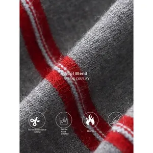 Maglione Invernale <span class=keywords><strong>Sinan</strong></span> SN8287 con Mezza Zip, Elegante e Casual, a Blocchi di Colore e Righe - Product Image 4