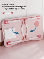 Bureau pliable multi-usage pour dortoirs d'étudiants, chambres à coucher, ordinateur de chevet, espace d'écriture pour enfants, support pour ordinateur portable sur baie vitrée, salle à manger