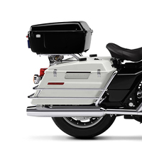 Boîte à bagages arrière de 11 pouces, sac de coffre adapté aux modèles Harley Davidson FLHP et FLHTP, moto ABS noir brillant