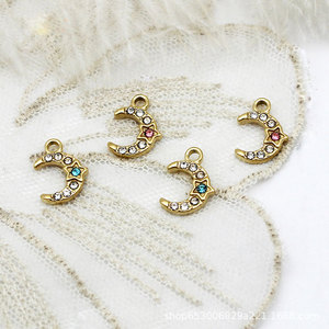 Colgantes de Moda de Acero Inoxidable 316L con Baño de Oro de 14k y 18k, Resistentes al Deslustre, con Dijes de Luna de Zirconia para Fabricación de Joyas (Collares y Pulseras) - Product Image 4