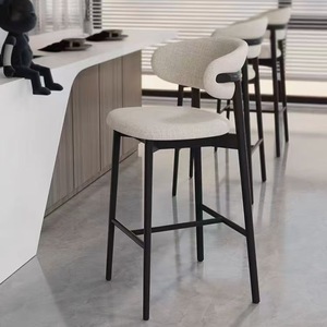 <b>Bar</b> <b>Stool</b> Solid Wood Upholstered Detachable Minimalist Style For Coffee Shop <b>Bar</b> Adult Use - Product Image 2