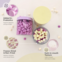 Biscuits sains pour bébés Aimo avec protéines et probiotiques - Saveur fruitée Texture semi-molle Morceaux de fruits naturels Paquet de 19g