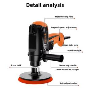 Lucidatrice Elettrica <span class=keywords><strong>a</strong></span> 6 Velocità da 980W, Regolabile per Auto, <span class=keywords><strong>Mobili</strong></span>, Pavimenti, Ceratura, Sigillatura, <span class=keywords><strong>Lucidatura</strong></span> e Brillantatura - Product Image 3