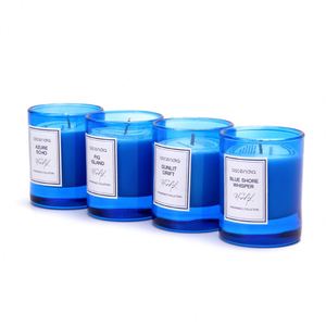 Ascendia Blue Isle Aroma, Paquete de 4 Velas Aromáticas de Cera de Soya en Frascos de Vidrio Hechos a Mano, Set de Aromaterapia - Product Image 5