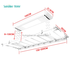 Smart <b>Ceiling</b> Clothes Dryer Rack 100cm Telescopic Foldable Metal Pole Indoor Storage Laundry Area Drying Solution - Product Image 3