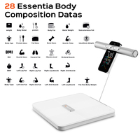 Báscula de Baño Digital Inteligente de Vidrio Templado, 8 Electrodos, Analizador de Composición Corporal LED Portátil, 180 kg, Batería, Aplicación de IMC, Peso Corporal
