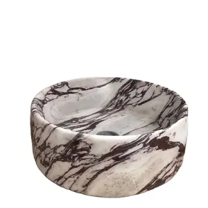 Natural stone sinks basin bathroom vessel calacatta viola lilac marble sink custom marble sink