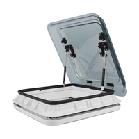 CAPEXRV 500*500mm Skylight de toit avec éclairage LED 12V, écran d'auvent et store, cadre en aluminium
