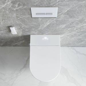 Ensemble WC mural intelligent avec fonctionnement automatique, cuvette allongée en céramique, évacuation en S, télécommande incluse HC2234 Wal - Product Image 2