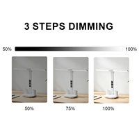Lámpara de Mesa LED con Control Táctil, Portaplumas Doble, Reloj Digital, Plegable, Ajustable, Protección Ocular, Luz de Escritorio para Estudio u Oficina