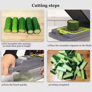 Food Dicer Onion Veggie Chopper Kitchen <b>Fruits</b> Multifunction 16 in 1 Slicer Manual <b>Vegetable</b> Cutter - Product Image 2