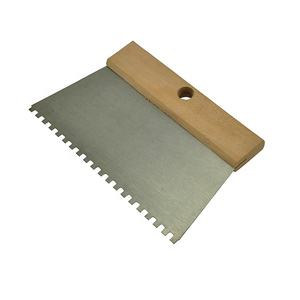 Espátula para Pintura de 200 mm con Mango de <span class=keywords><strong>Madera</strong></span> y Hoja Trapezoidal Dentada de Acero al Carbono de Grado DIY, Pulido Normal - Product Image 1