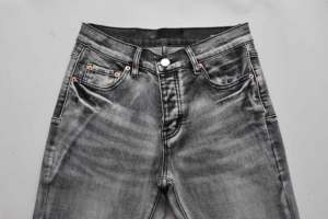 Jeans di Marca di Lusso per <span class=keywords><strong>Uomo</strong></span>, Pantaloni Casual a Zampa d'Elefante, Jeans con Logo Personalizzato all'Ingrosso per <span class=keywords><strong>Uomo</strong></span> - Product Image 4