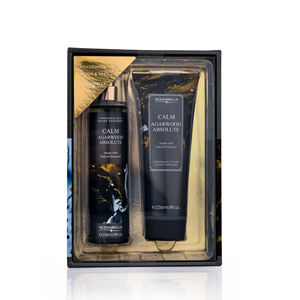 Conjunto de regalo de etiqueta privada Traje de perfume de crema corporal con espray corporal de embalaje negro para hombres - Product Image 2