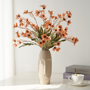 Yetrilam Artificial Plum Blossom Flowers Autumn Orange Silk High Simulation Home Decoration Wedding Props - Product Image 1