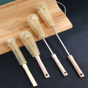 FF628 Kitchen Dish Cleaner Scrubber Baby Bottle Glass Wine Decanters <strong>Flask</strong> <strong>Cleaning</strong> Brush Wood Long Handle Water Bottle Brush - Product Image 5