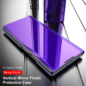 Custodia in Pelle PU per <span class=keywords><strong>Samsung</strong></span> Galaxy Z TriFold, Protezione Completa con Specchio Trasparente, Supporto per Telefono - Product Image 2