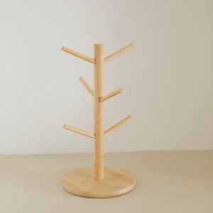 Support à tasses en bois avec plateau, égouttoir rond pour usage domestique, séchage rapide - Product Image 4