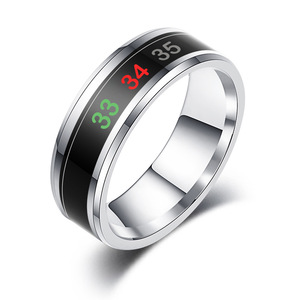 Smart Temperature Sensing <b>Ring</b> Gold Black Color Changing With App Control For Body Temperature Monitoring Jewelry - Product Image 5
