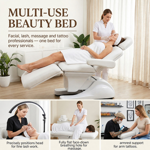 3-Motoren Verstellbare Elektrische Klappbare Kosmetikliege Professionelle Ästhetik-Gesichtsbehandlung Wimpern-Tattoo Spa-Salon-Möbel für Wohnzimmer - Product Image 4
