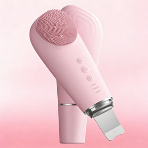 Nettoyeur facial ultrasonique 2 en 1, brosse nettoyante pour le visage en silicone, rechargeable, éliminateur de points noirs, nettoyeur de pores pour une utilisation à domicile ou en spa - Product Image 4