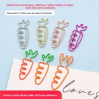 Clips Metálicos con Forma de Zanahoria de Colores Surtidos al por Mayor para Fabricantes, 30-35mm, Únicos para Estudiantes, Oficina, Escuela y Uso Doméstico