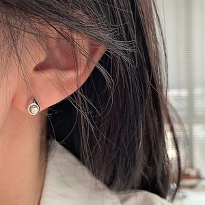 Kaiming S925 Sterling <b>Silver</b> Pearl <b>Stud</b> Earrings Water Drop Shape AAA Grade Bezel Setting For Women Everyday Wear - Product Image 4