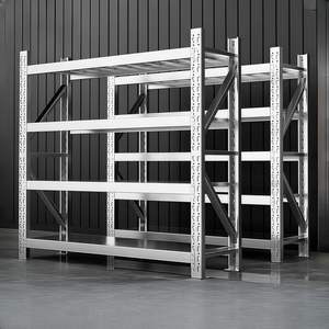 Étagères d'entrepôt Étagères en acier inoxydable imperméables et résistantes Étagères de sous-sol Étagères de rangement de garage en métal pour chambre froide - Product Image 3